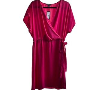 Kenneth Cole womens Pink wrap dress in size L NWT